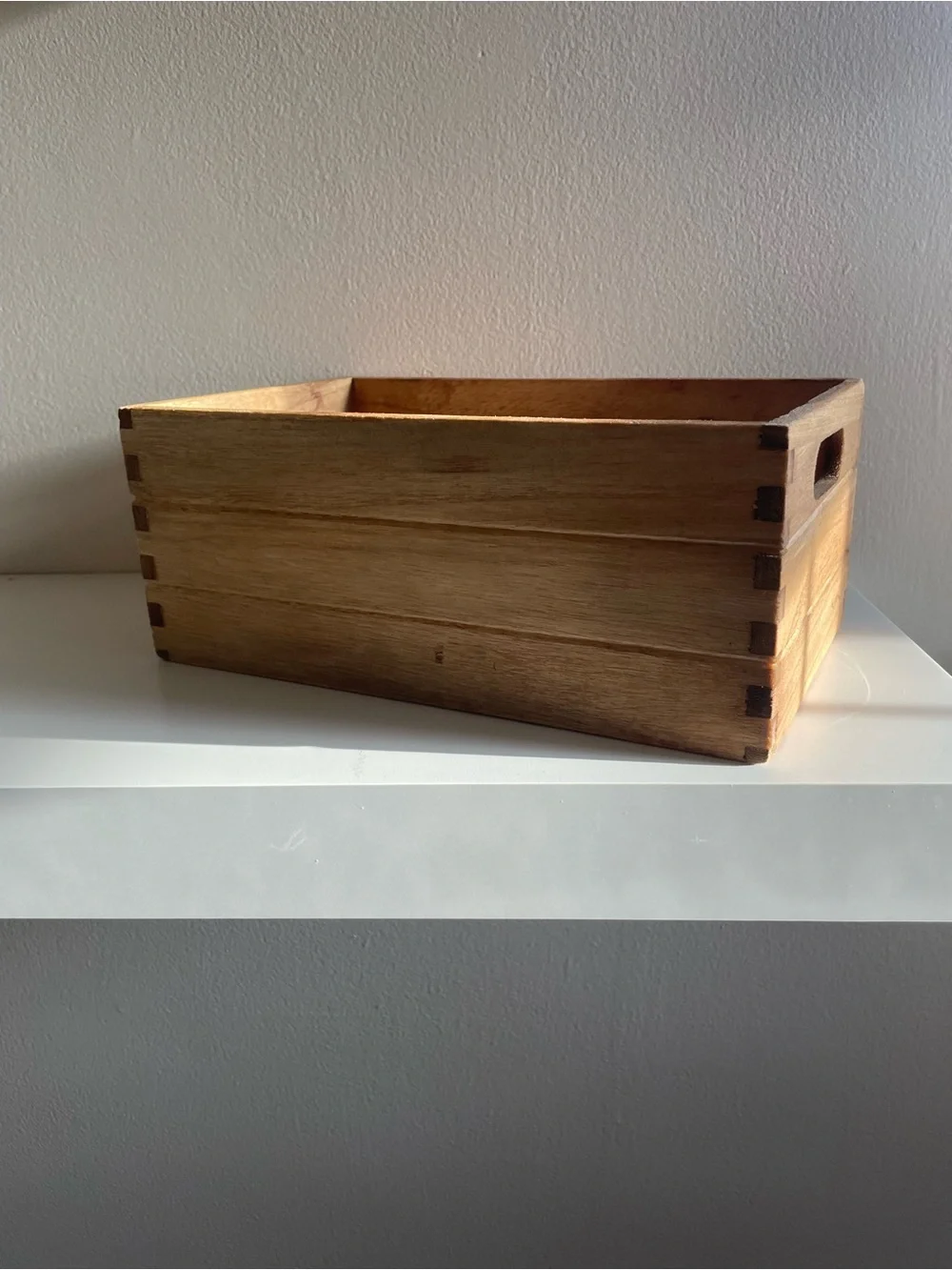 Rustic Wooden Slatted Storage Box